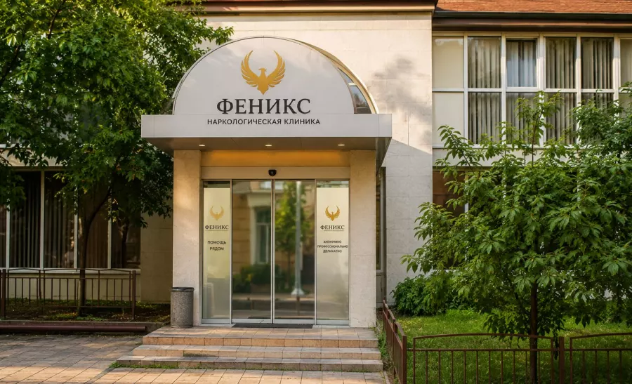 Вход в наркологическую клинику «Феникс» в Городовиковске